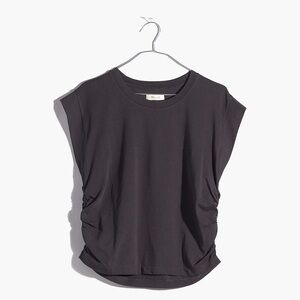 Madewell black side cinch tee size Large EUC